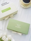 Green Art Paper Foldable Gift Boxes With Ribbon Customize Cookie Candy Packaging
