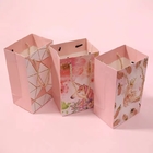 Pink Art Paper Foldable Gift Boxes With Ribbon Drawer Shape Spot UV