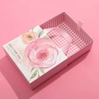 Pink Art Paper Paperboard Gift Boxes With Ribbon Handle For Jewelry Packaging