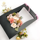 Black Foldable Bouquet Packaging Boxes , Bouquet Cardboard Box Elegant
