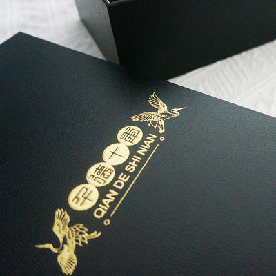 Black Art Paper Paperboard Gift Boxes With Foil Hot Stamping Logo For Gift Packaging