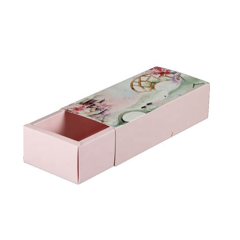 Kraft Paper Drawer Style Gift Box , Chocolate Box Packaging Pink OEM Welcome