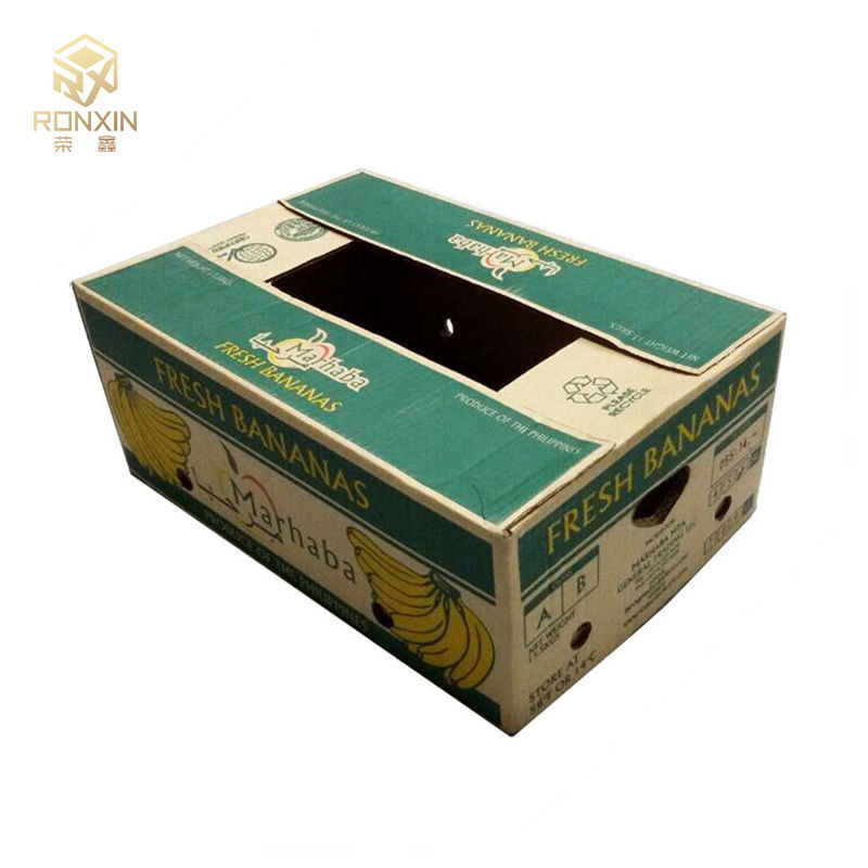 Corrugated Paper Carton Box , Banana Cardboard Boxes With Customized Logo