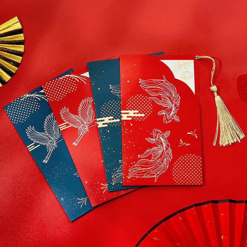 Red Art Paper Laser Cut Wedding Cards With Ribbon Printing Logo